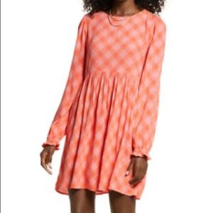 NWT - BP. Plaid Print Long Sleeve Dress